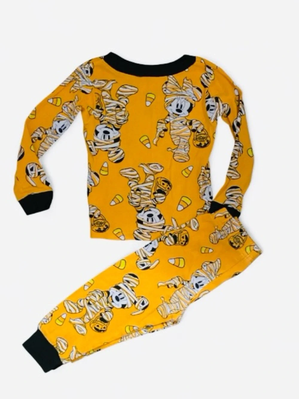 Disney Orange and Black Halloween Mummy Mickey Pajama Set